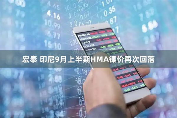 宏泰 印尼9月上半期HMA镍价再次回落
